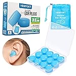 Ear Plugs for Sleeping - Vegpoet Reusable Moldable Silicone Earplugs Noise Cancelling Reduction for Concerts, Swimming, Shooting, Snoring, Airplane, Musicians, Motorcycle, 12 Pack