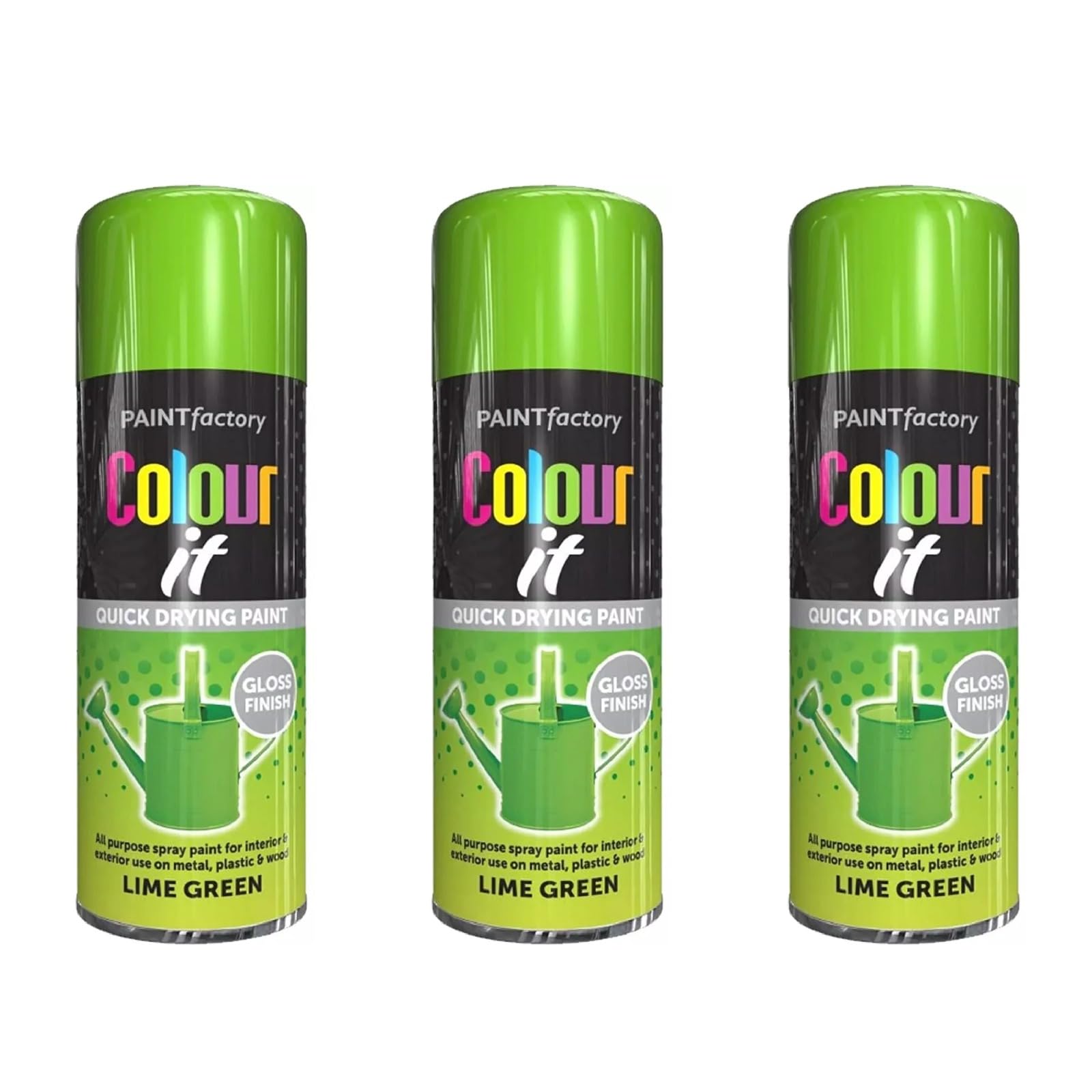 PNJB Lime Green All Purpose Aerosol Spray Paint, Quick Drying Spray, Versatile, Fast Dry And Excellent Coverage For Metal, Wood, Plastic, 400ML (3PCS)