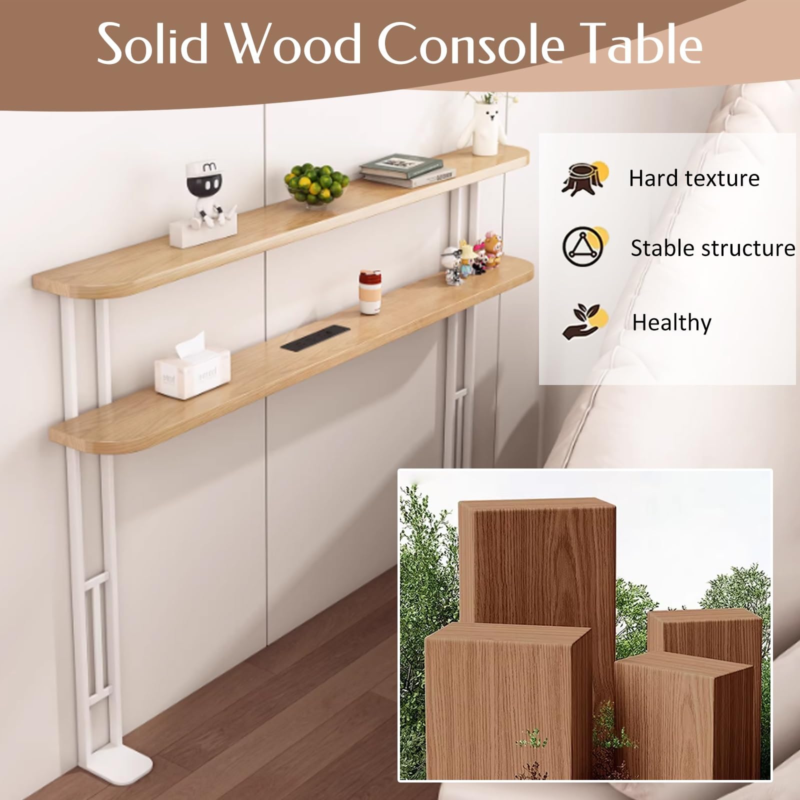 Consolle dietro divano Tavolino Consolle Stretto Dietro Il Divano Per Riporre Chiavi, Riviste, Lampade - Tavolo Da Console In Legno Per Soggiorno/Camera Da Letto(Style-2,100x18x85cm/39x7x33in)