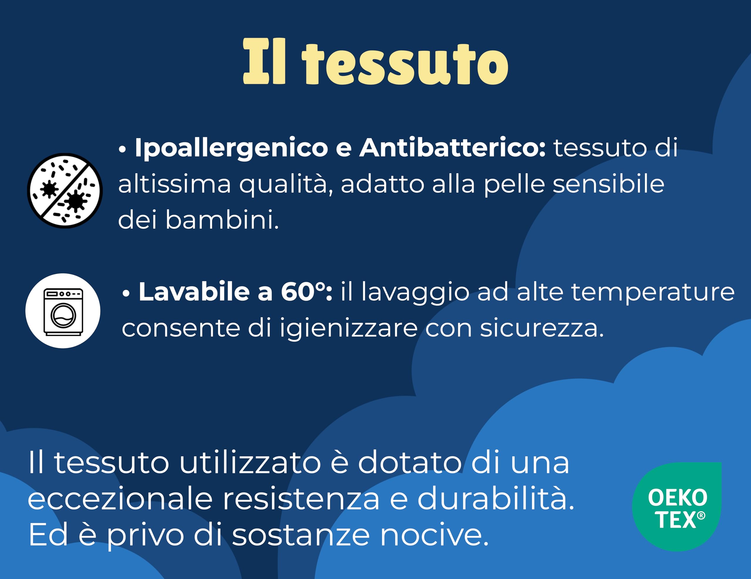Michelangelo HomeRelax Cuscino Bambino DISPOSITIVO MEDICO, 3 4 5 6 7 Anni Memory Foam, 60 x 34 cm, per Lettino, Made in Italy OEKO-TEX Ipoallergenico Anallergico Antiacaro Culla