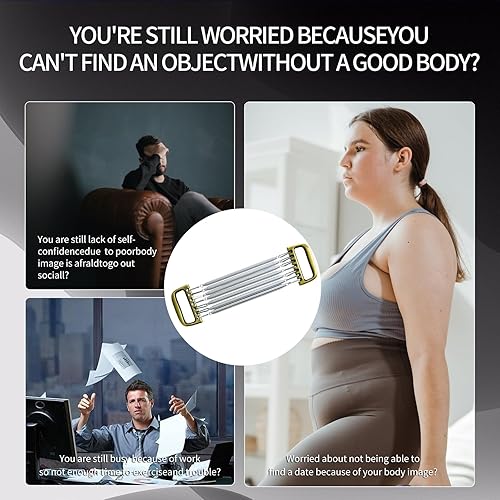 Miniatura 7 de Expansor de pecho MKHUIBU 7 Spring desmontable para hombre expansor de pecho con mango de aleación de aluminio y resortes de ejercicio para el