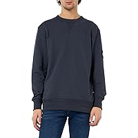Calvin Klein Uomo Felpa Badge Crew Neck Cotone, Blu (India Ink)
