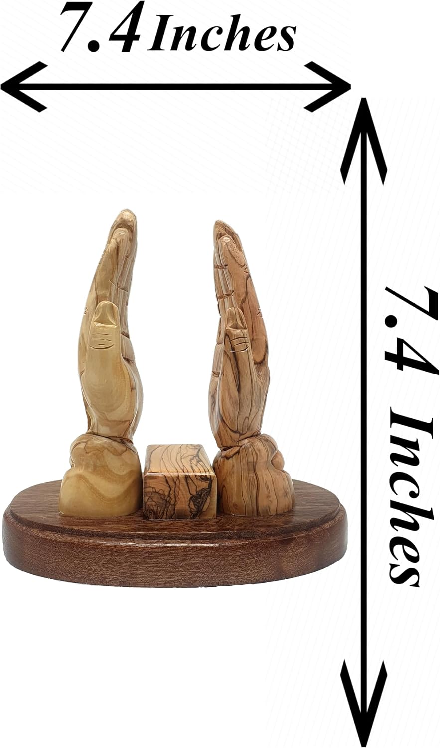 ZULUF Handcrafted Olive Wood Praying Hands Bible Stand – 7.4” Hand-Carved Book Holder from Bethlehem – Elegant Christian Home Décor & Gift​
