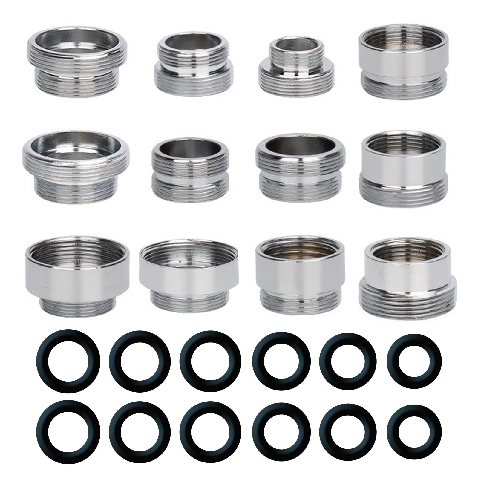 12 PCS Faucet Adapter Kits, Kitchen Aerator Adapter Male To Female Water Hose,Sink Faucet Adapter for Water Filter, Standard Hose via Diverter