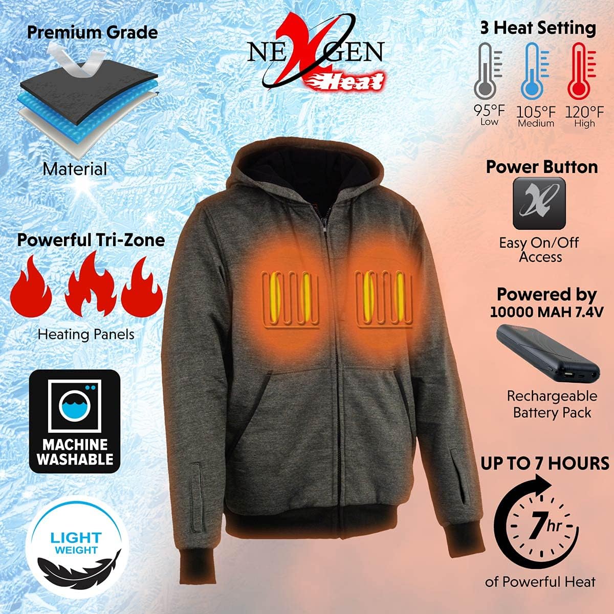 Nexgen Heat Men's Standard Mpm1717dual Heated Hoodie