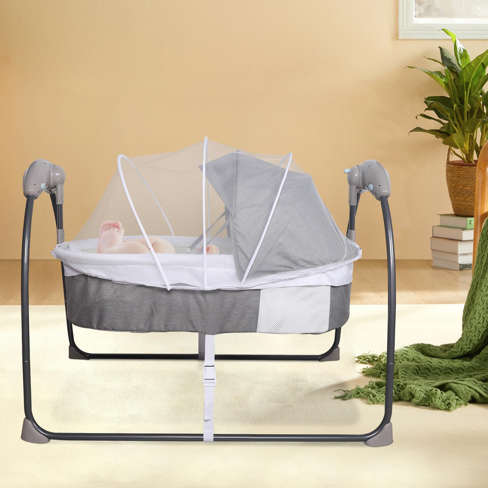 Elektrische Babywiege mit Schaukelfunktion tragbares Schaukelbett für Babys zum Einsatz zu Hause und auf Reisen