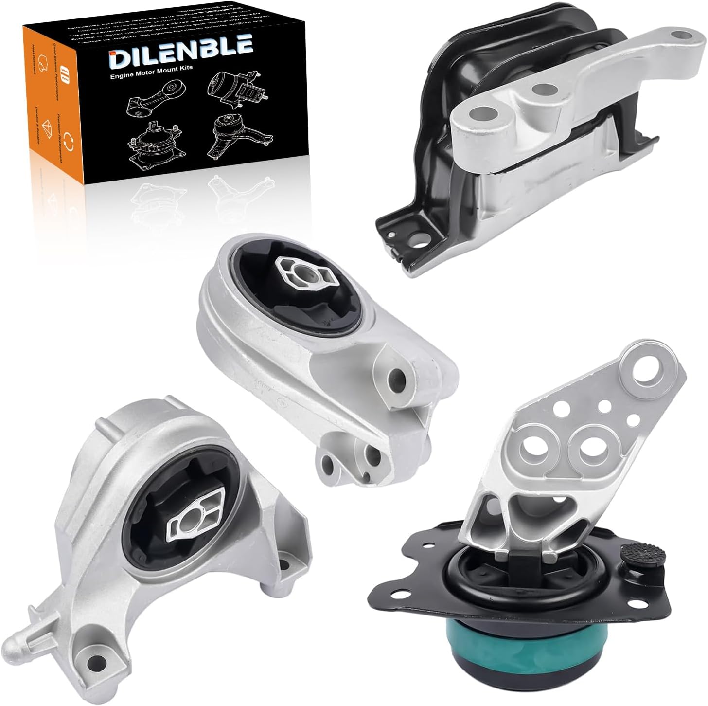 Engine Motor Mount & Trans Mount Replacement for GMC Terrain Chevy Equinox 3.0L 3.6L V6 Auto Trans 2010 2011 2012 2013 2014 2015 2016 2017, Engine Mount Set of 4 Replaces OE# A5553 3263 20831436 A5707