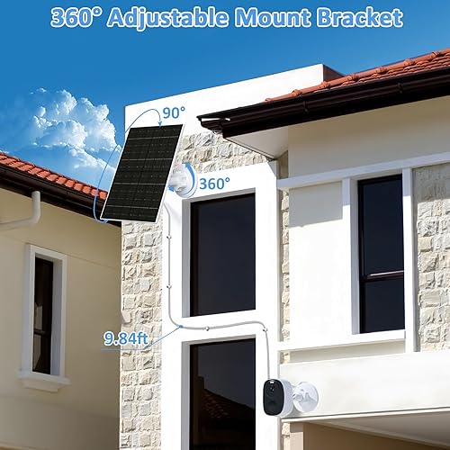 Vista 5 de FUTUREZEN Panel solar para cámara de seguridad, cargador solar micro USB y USB-C de 6 W compatible con cámaras de batería recargable de 5 V