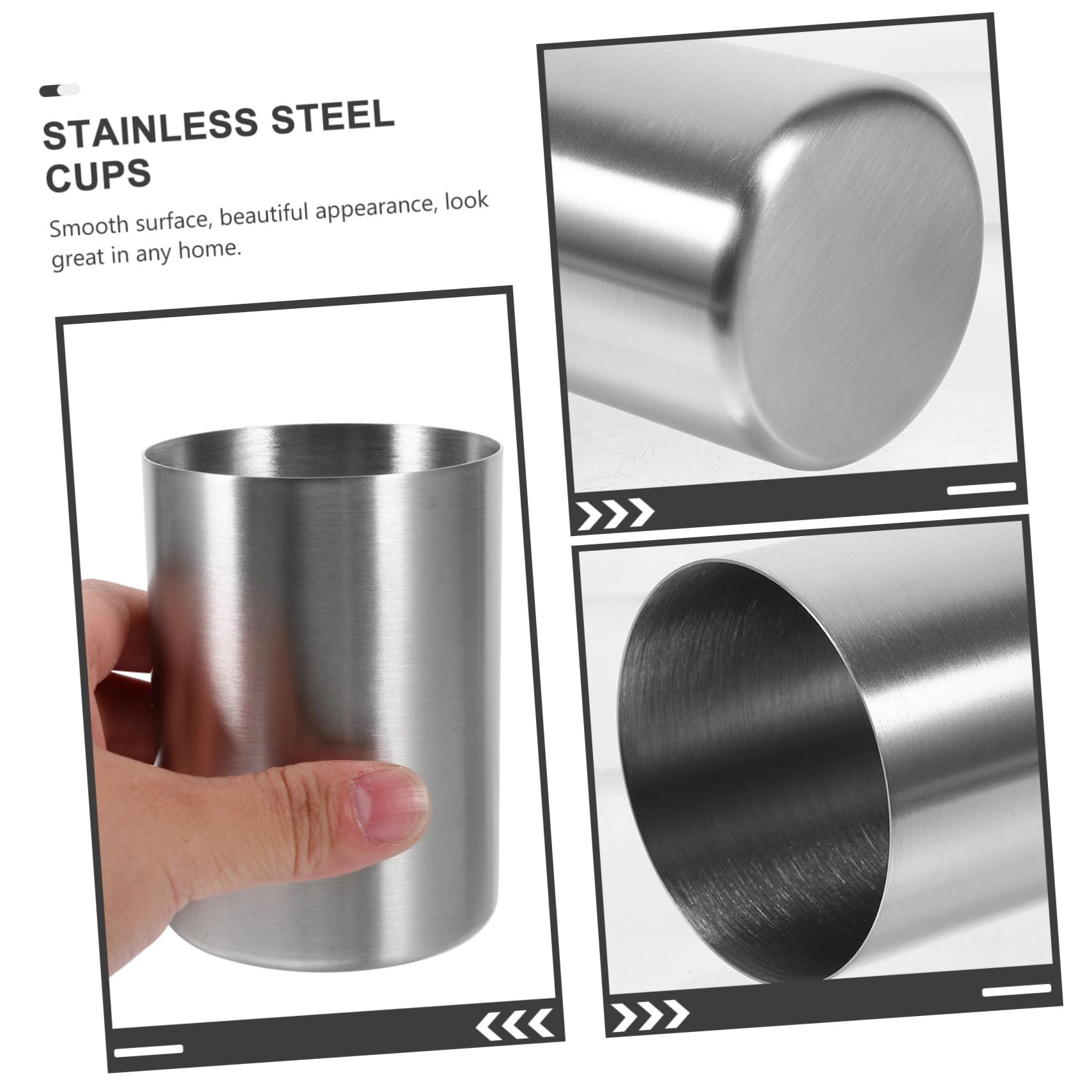 COLLBATH Bicchiere in Acciaio Inossidabile Multiuso per Acqua Birra E Spazzolino Tazza Resistente per Casa Feste E Viaggi