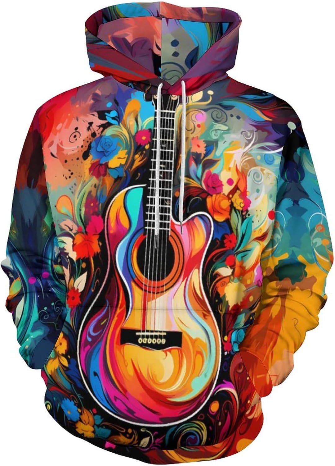 MARSVOVO Mens Skull Hoodie Sweatshirt Long Sleeve 3D Printed Cool Pullover Hoodie for Men Trendy Outdoor Hoodies for Men