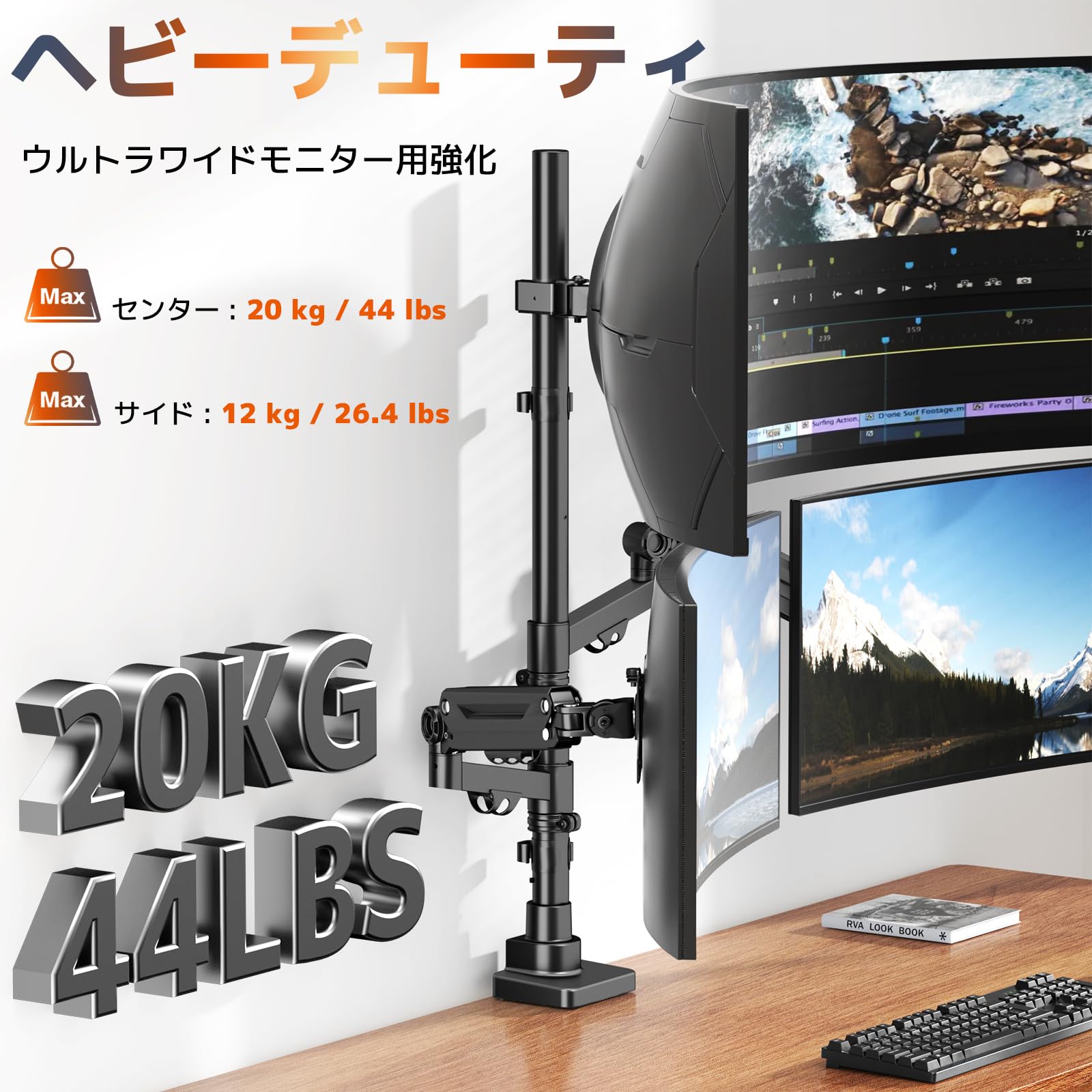 Amazon.co.jp: WORLDLIFT PC モニターアーム 3画面 17～49インチ対応