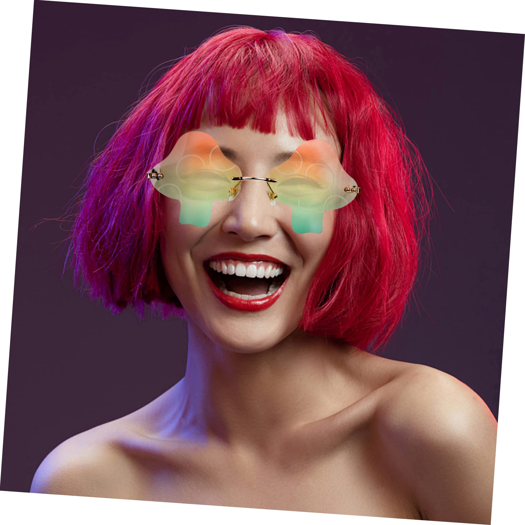 GALPADA Sunglasses Rimless Frameless Women's Mushroom Glasses Polarized Sunglasses for Women