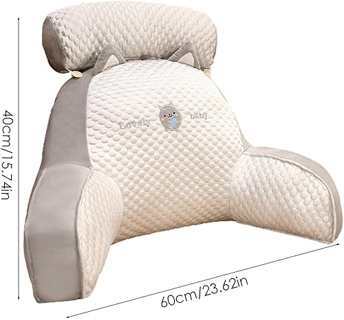 Miniatura 4 de Shakven Almohada de lectura con rollo de cuello desmontable, 2 en 1 almohada de apoyo lumbar para el embarazo, almohada de lectura en silla