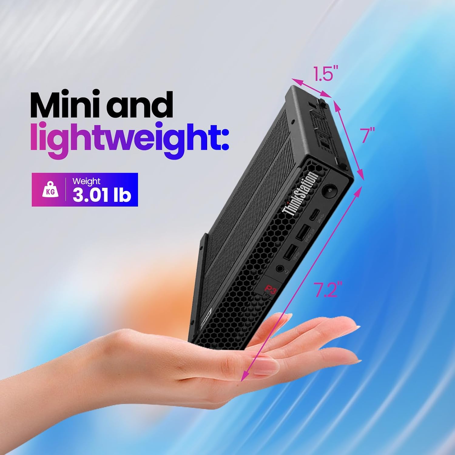 Lenovo ThinkStation P3 Tiny Desktop Computer, Intel Core i5-14500 vPro (14-Core up to 5.0GHz), 16GB DDR5 RAM 512GB NVMe SSD, Win 11 Pro, Mini PC Desktop Workstation for Engineering, Creative, Business