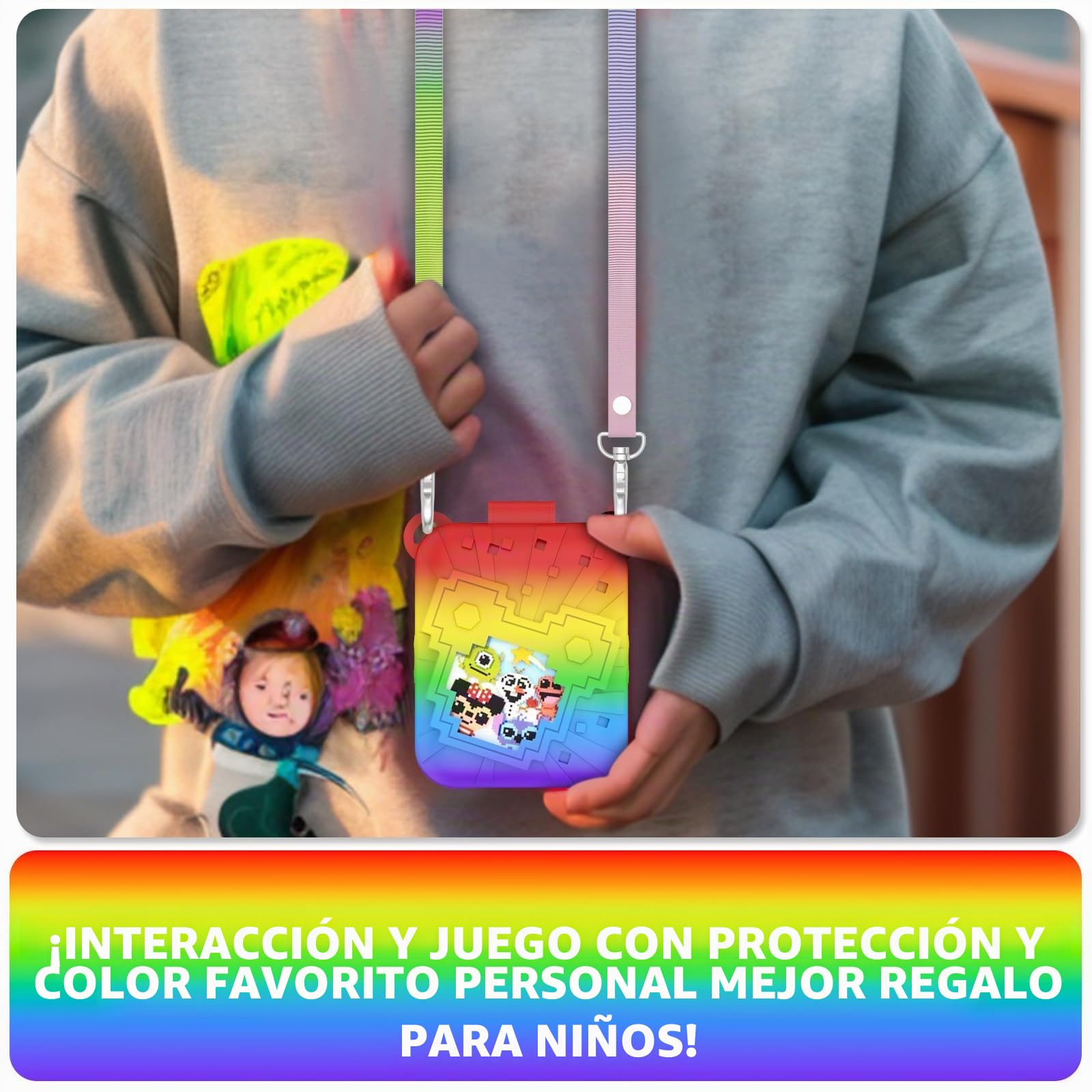 Funda de silicona para Bitzee Disney Interactive Toy – Anticaída, con correa y duradera, apta para Bitzee Disney Interactive Toy (color rojo)
