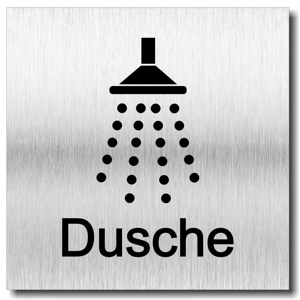 Türschild 'Dusche' – 12x12 Cm Alu, Wetterfest, UV-Druck, Made In Germany