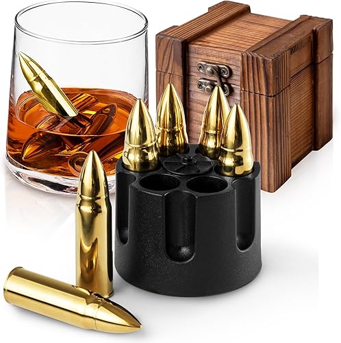 Regalos para papá, abuelo, marido, piedras de whisky de HBlife con caja de regalo de madera, día del padre, cumpleaños, aniversario, regalos de