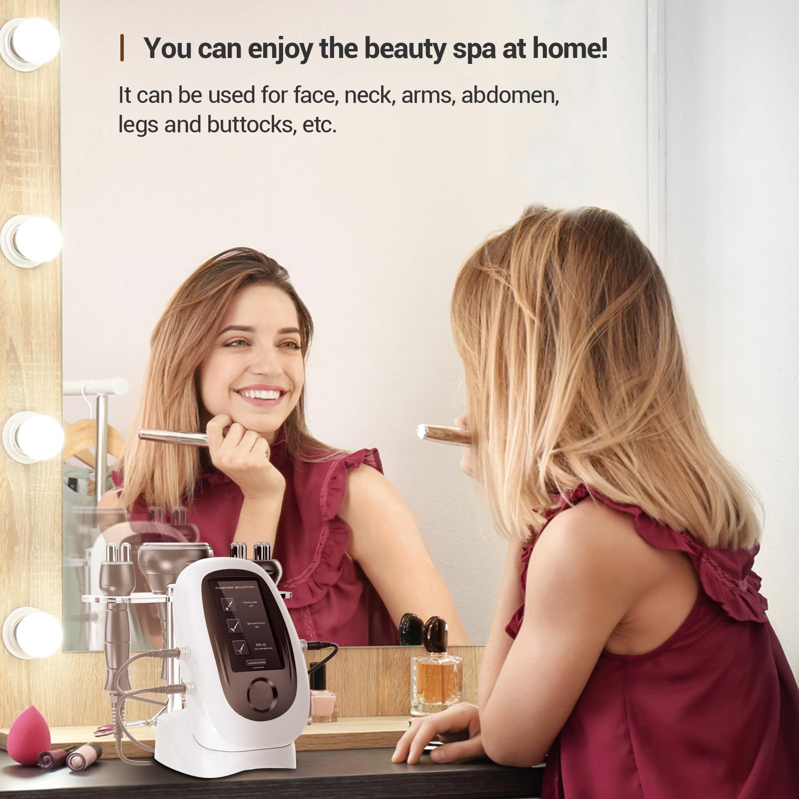 Ultradźwiękowe urządzenie do kawitacji 40 K, 3 w 1 RF, urządzenie do modelowania ciała, urządzenie do redukcji wagi, odmładzanie skóry, masażer cellulitu, redukcja tłuszczu