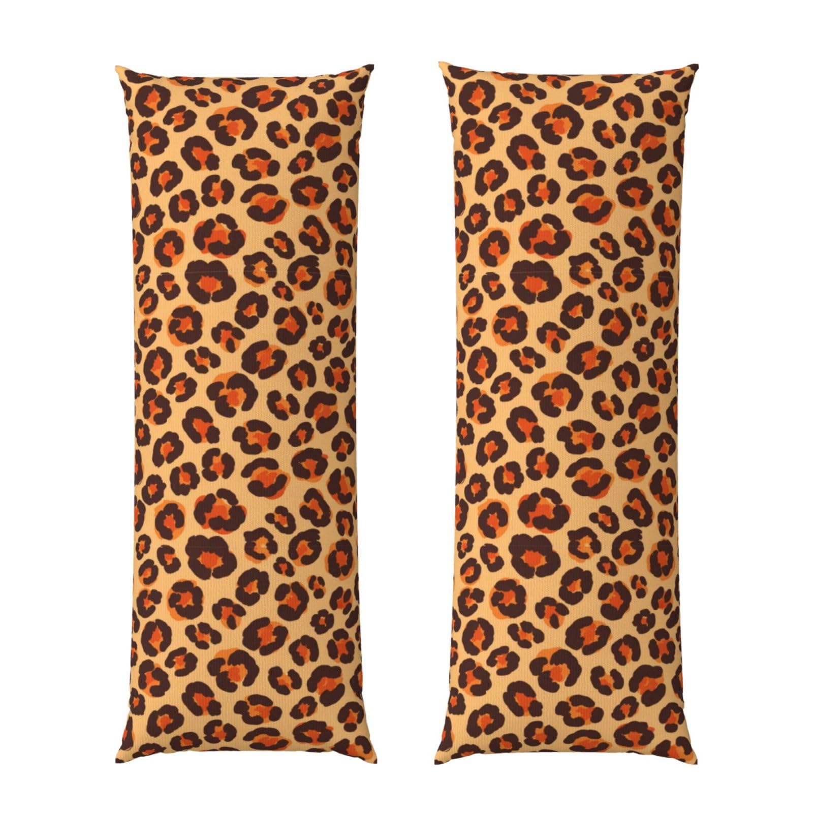 Long Pillowcase 20x60 Animal Cheetah Leopard Print, Body Pillow Cover with Hidden Zipper, Premium Brushed Fabric, Breathable Protector for Bedroom Sofa Home