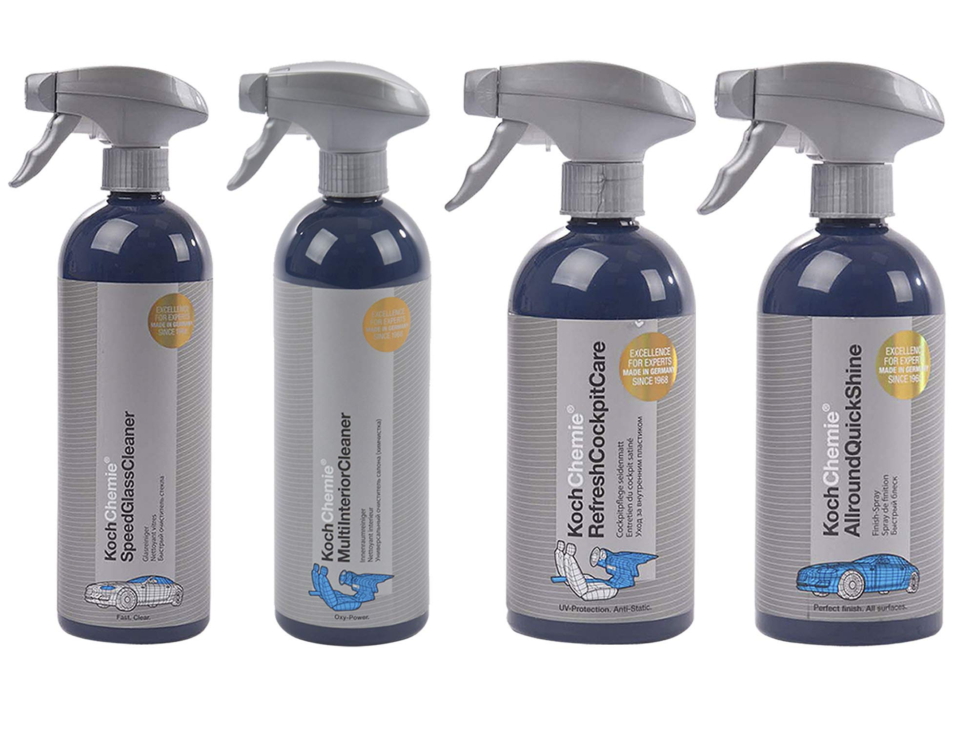 4-tlg. Koch Chemie Auto-Pflege-SET Innenraumreiniger Quick-Shine Cockpitpflege