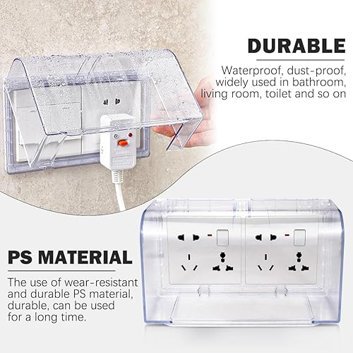 Miniatura 3 de YOLUFER Cubierta abatible resistente a la intemperie, cubierta de toma de corriente eléctrica, caja de panel de placa frontal para interruptor de