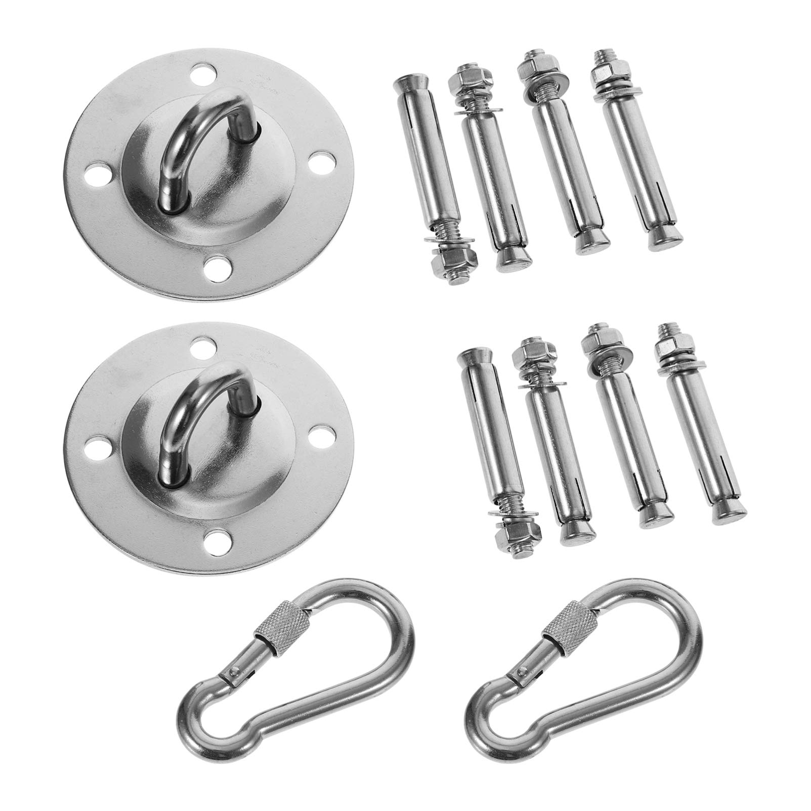 DOITOOL 2 Sets Stainless Steel Buckle Swing Hanger Hardware Aerial Hangers sandbag Hanging Swing Hook Aerial Suspension Hook Swing Ceiling Hook Hammock Wall Hooks Indoor Punching Bag Baby