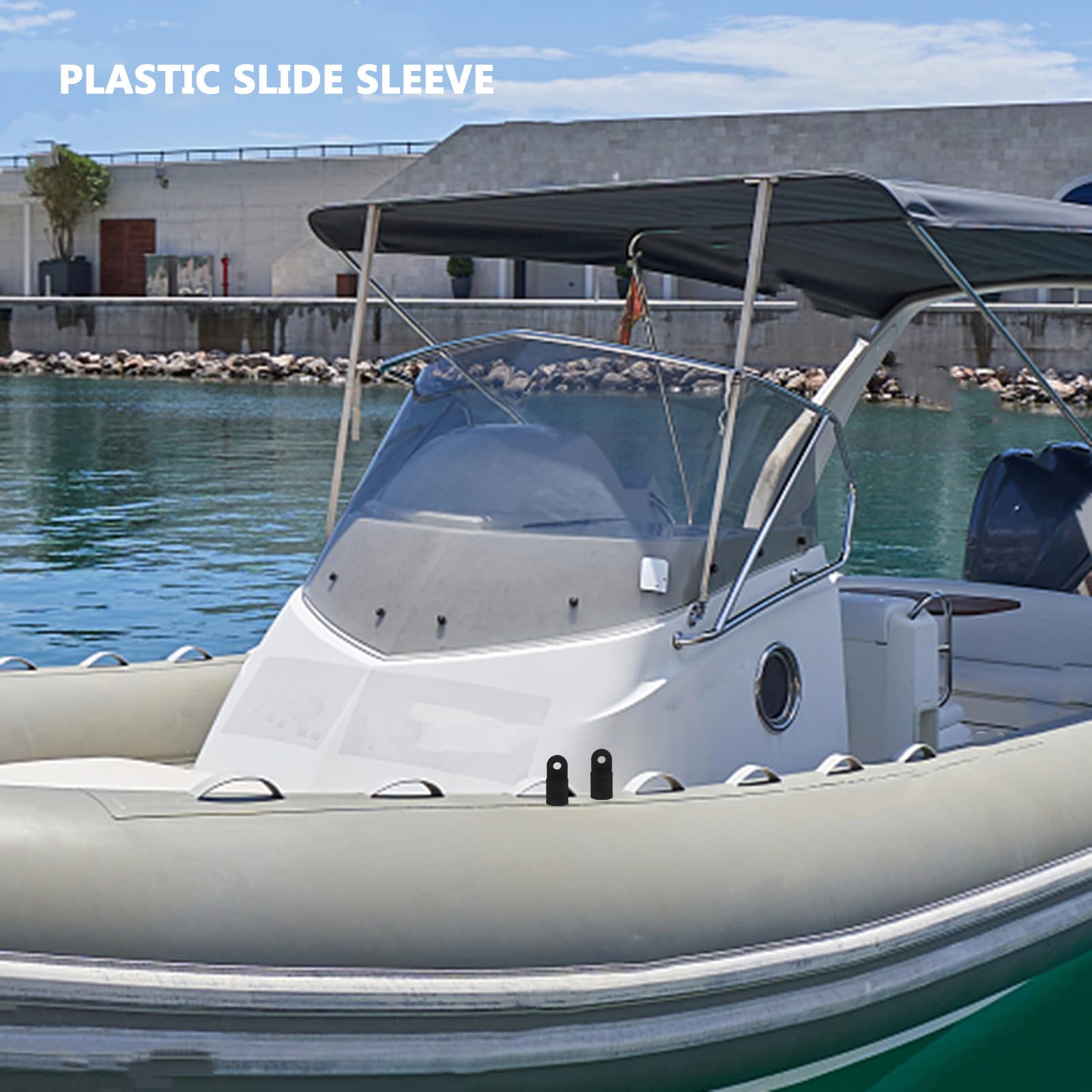 Veemoon Kit de Quincaillerie pour Bimini Bateau 2pcs Embout Noir en Nylon Léger et Facile à Installer pour Tube Diamètre 7/8 Pouces Kayak et Canoë