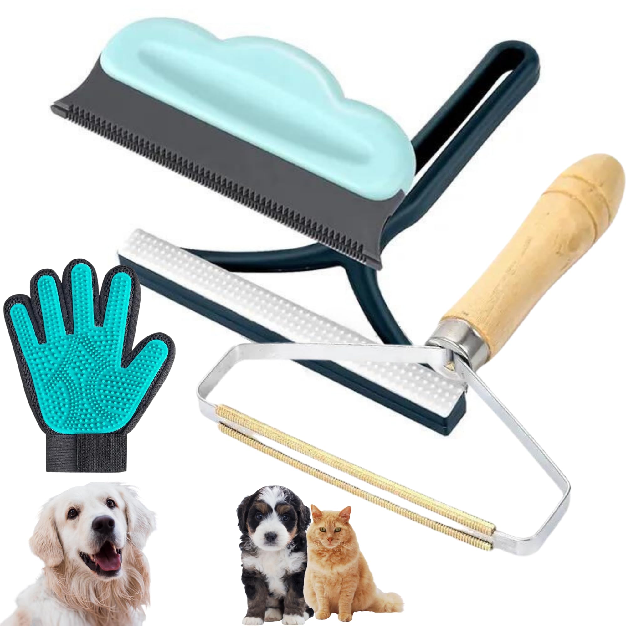 Petyboo Quita pelos Mascota, Set de cepillos quitapelos Perro y Gato para Sofa, Alfombra, Muebles, Ropa y Coche, Regalo para Mascotas, quitapelusas Ropa