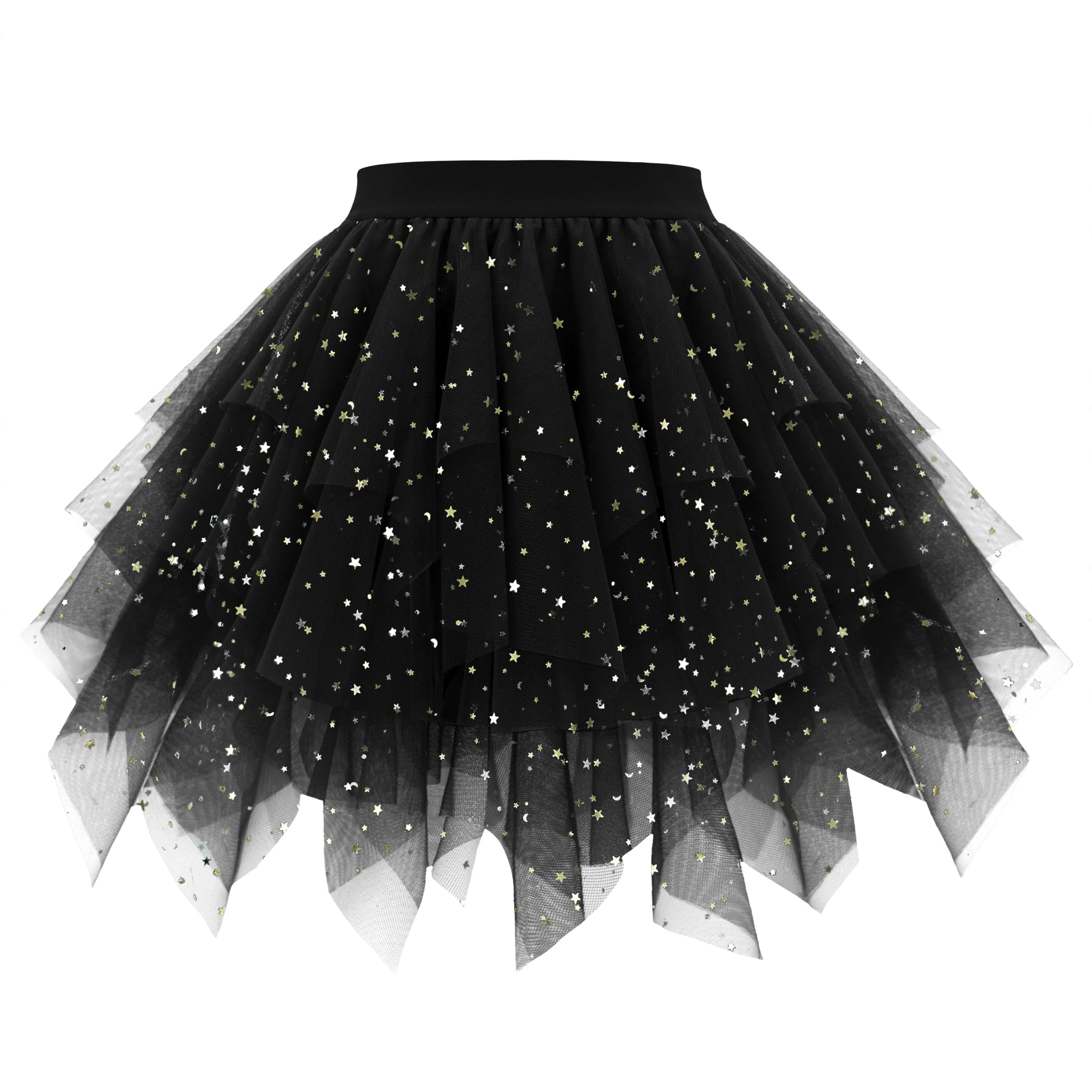 OBBUE Damen Karneval Tüll Rock 1950er Rockabilly Petticoat Tütü Rock Ballett Tütüs für Christmas Party Abschlussfeier