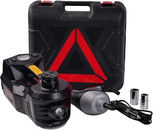 ROGTZ - Kit de gato eléctrico hidráulico para automóvil con llave de impacto y bomba de inflado de neumáticos, gato hidráulico de 5 toneladas y 12 V