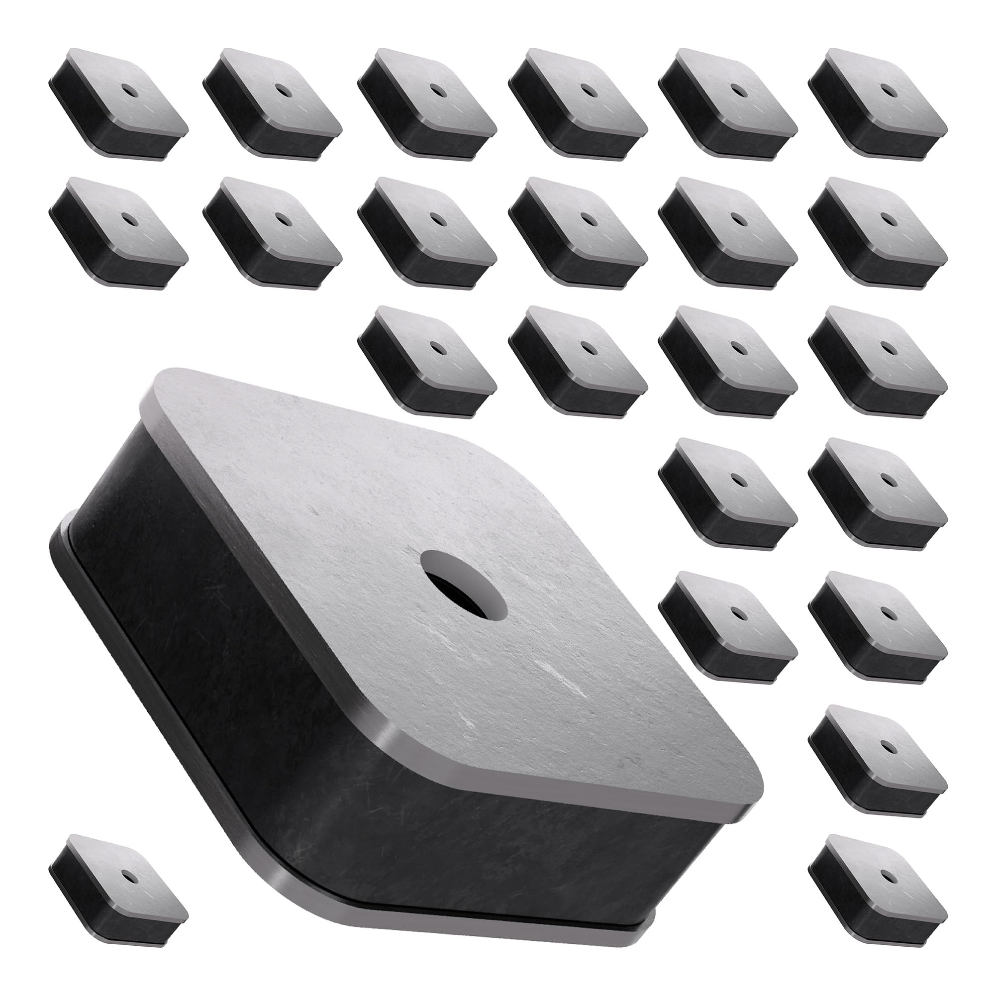 Master Magnetics Ceramic Latch Magnet with Hole Assemblies - Strong Heavy-Duty Magnets for Cabinet Doors, Gates, and More - 12 lb Pull Each - Zinc-Plated - 1" L x 0.813" W x 0.313" H - 24-Pack