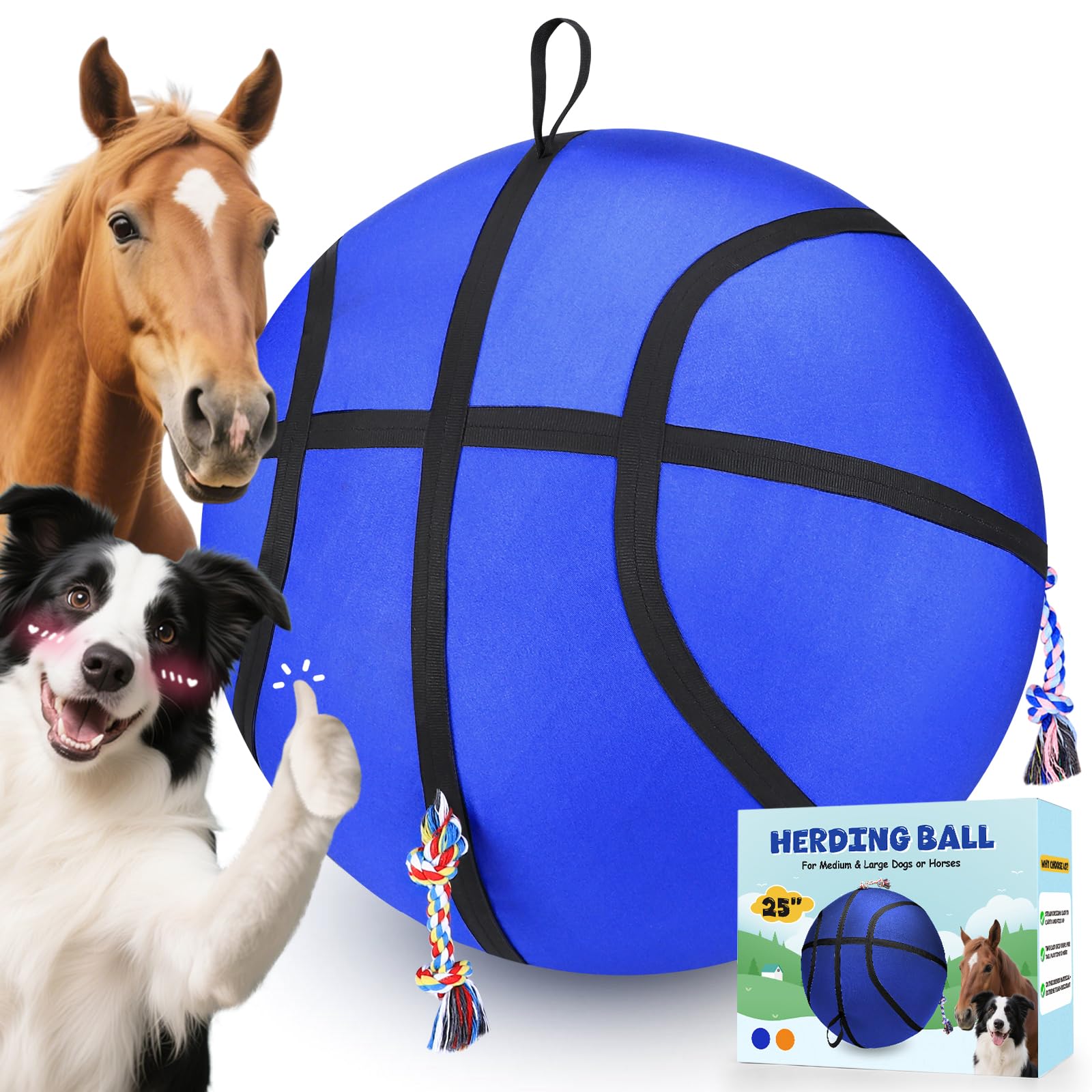 25 Herding Ball for Dogs Upgrade Reinforce Medium to Large Dog Training Toys for Australian Shepherd Horse Balls