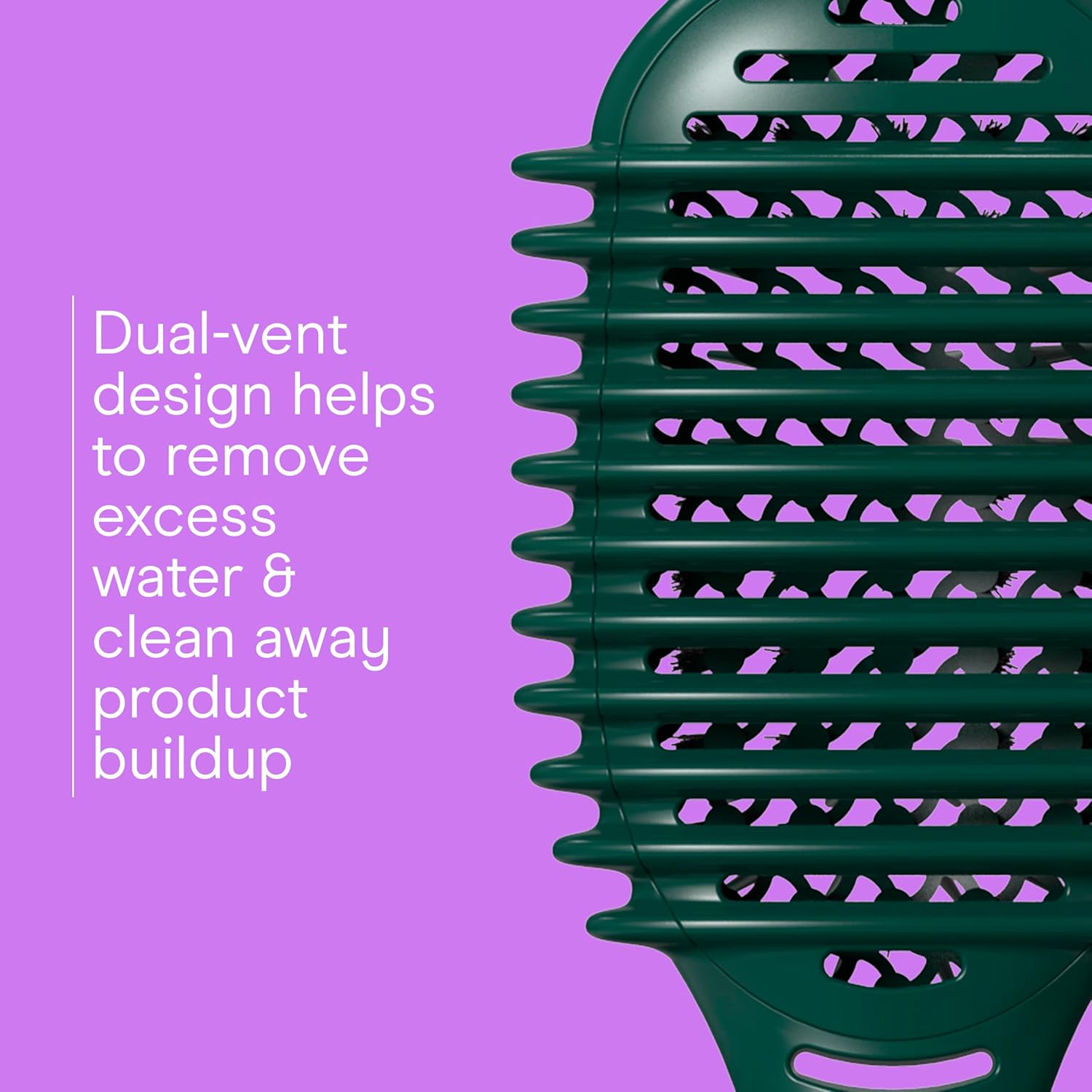 Conair Curl Define Pro Hair Brush for Curly Hairbrush with Sectioning Clips, Dual-Vent Design with Continuous Grooves, Mixed Bristles for Frizz-Free Detangling, Smoothing, and Curl Definition