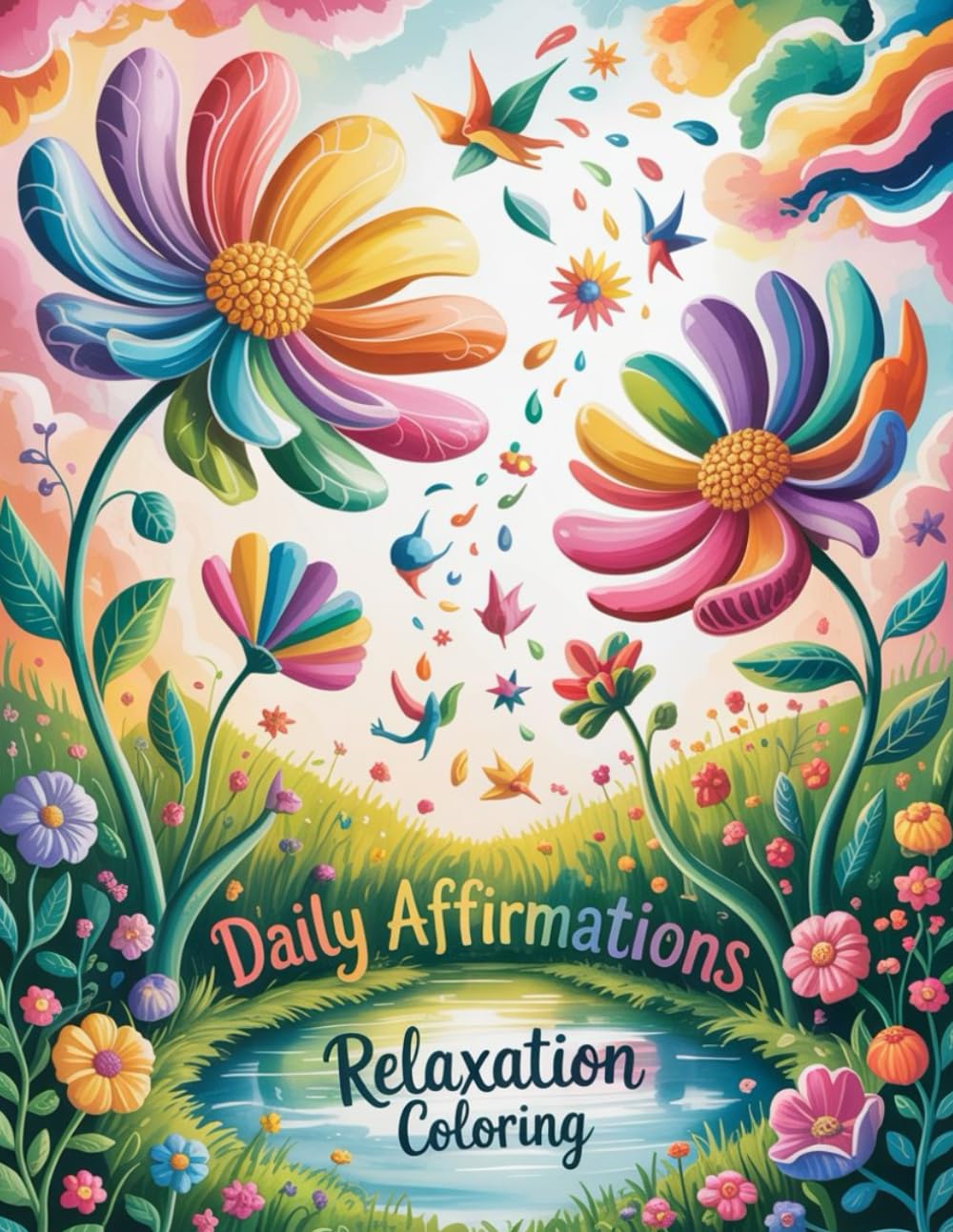 Positive Daily Affirmations Mindful Relaxation Coloring: cute coloring book for kids, coloring book for adults, kawaii coloring book, Coloring Book ... quotes, calming words, uplifting thoughts