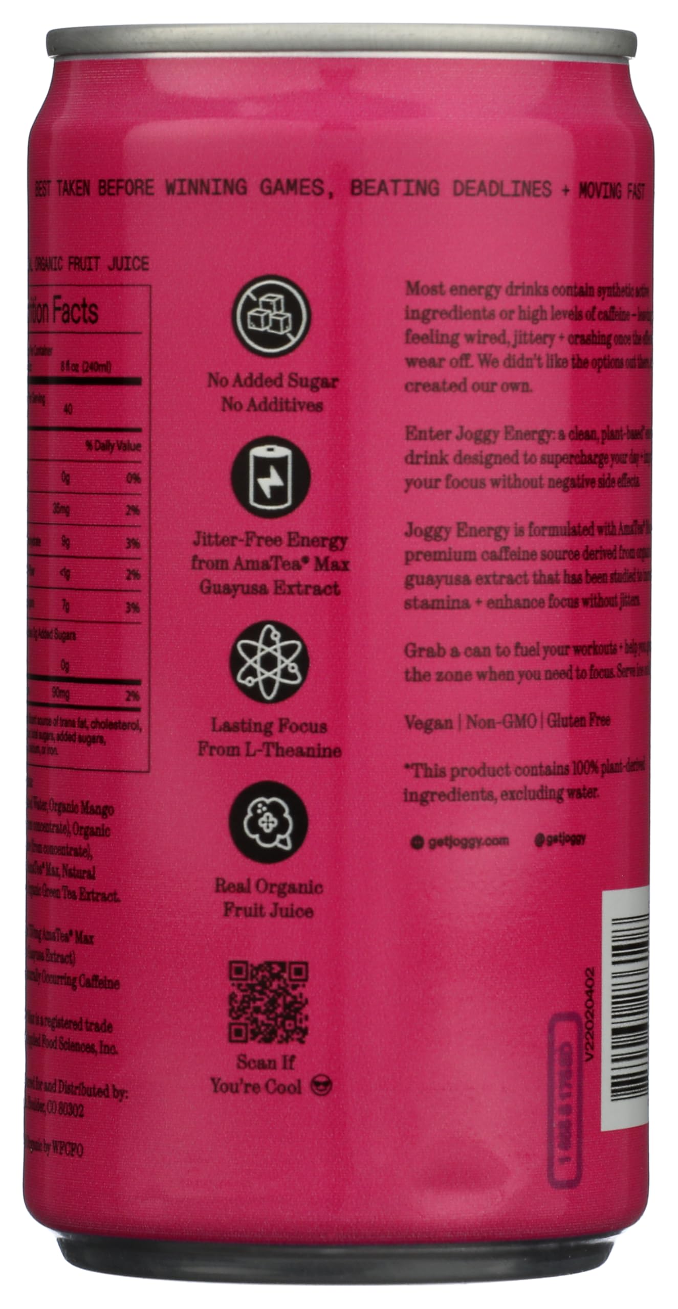 Joggy Organic Energy Drink | Solar Mango 1 pack