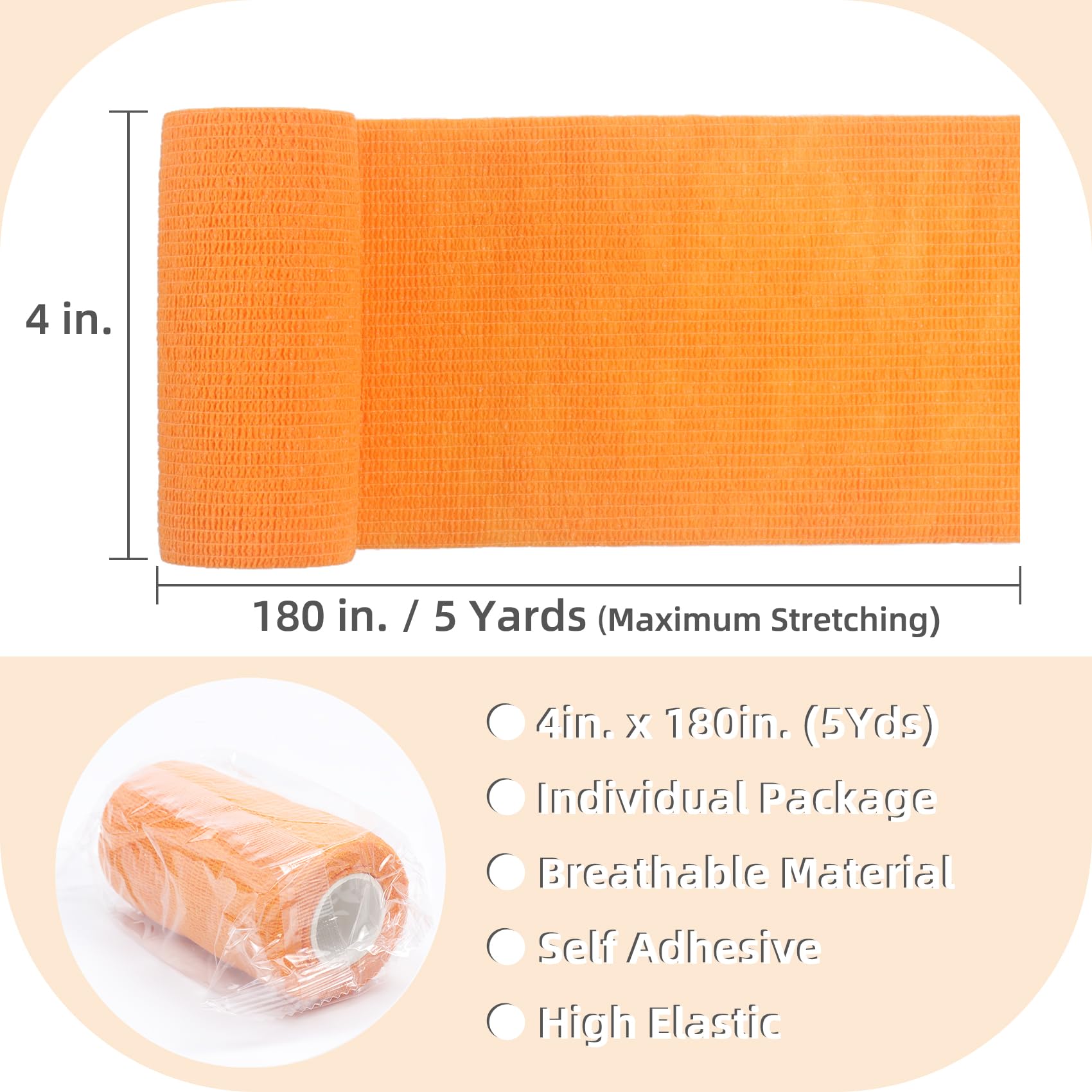 6 Pack Sport Elastic Bandage 4 Inch x 5 yd Multi Color — Amazon image 2