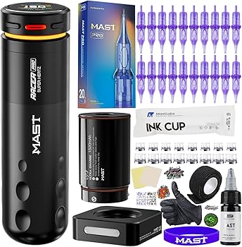 Amazon.com: Mast Racer Pro Tattoo Gun Kit Cordless Pen Machine 20
