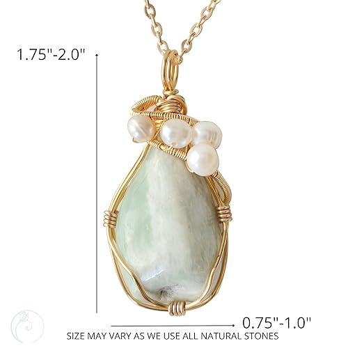 Miniatura 43 de Designs by Nature Gems Raw Citrine & Pearl Necklace, November Birthstone Jewelry, June Crystal, With 24 Inch Chain Gold Plated Chain, Genuine Raw