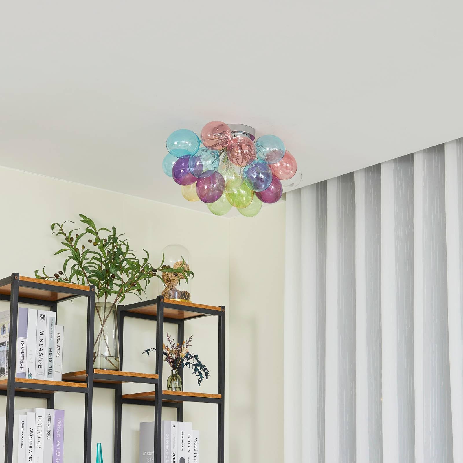 Lucande Deckenlampe Diborah (Design, Modern) aus Glas (6 flammig G9) - Deckenleuchte Lampe Wohnzimmerleuchte