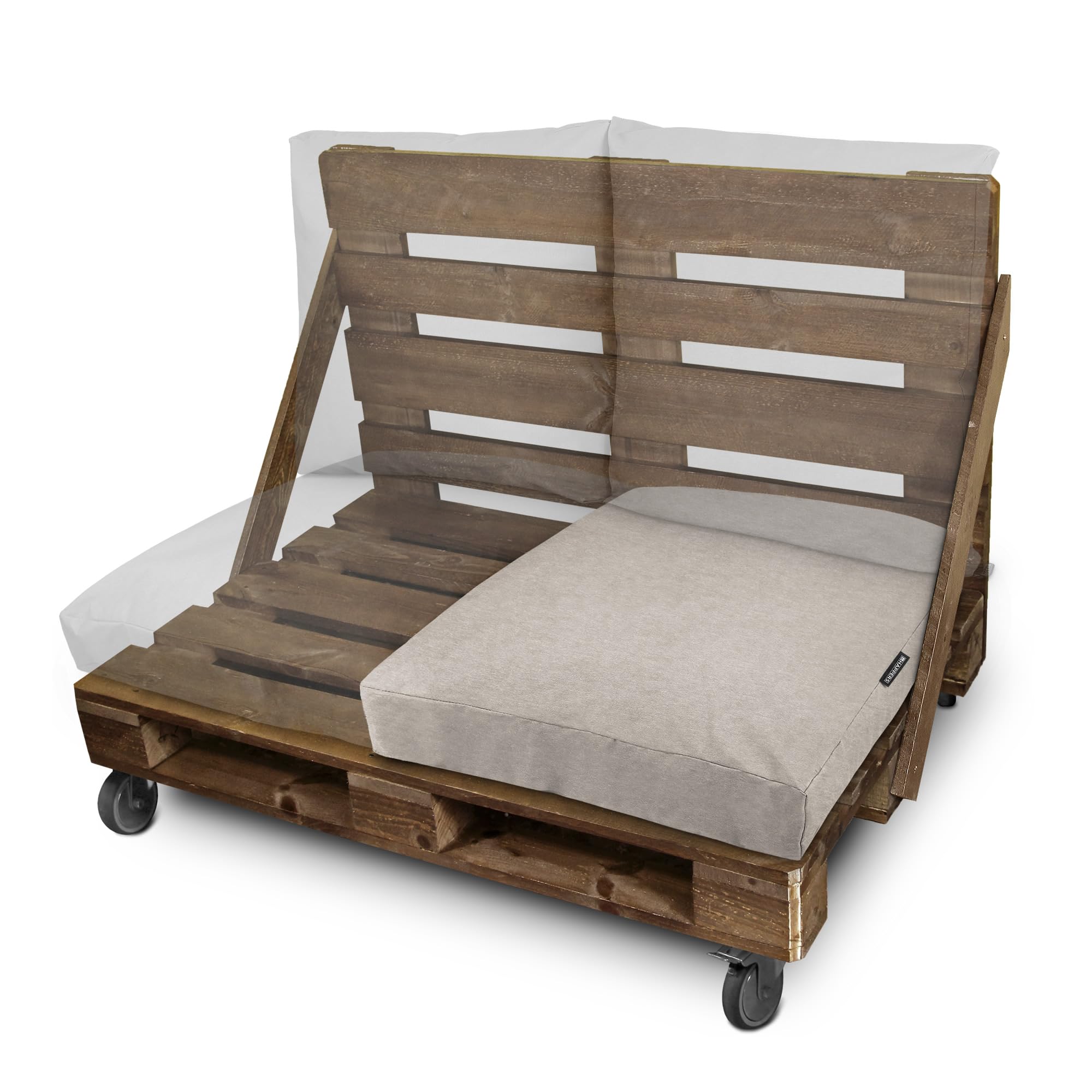 HAPPERS Cojín de Suelo Naylim Mate Impermeable Multiusos para Exterior, Banco y Palets - Comodidad y Versatilidad en un sólo Cojín Piedra 60x80