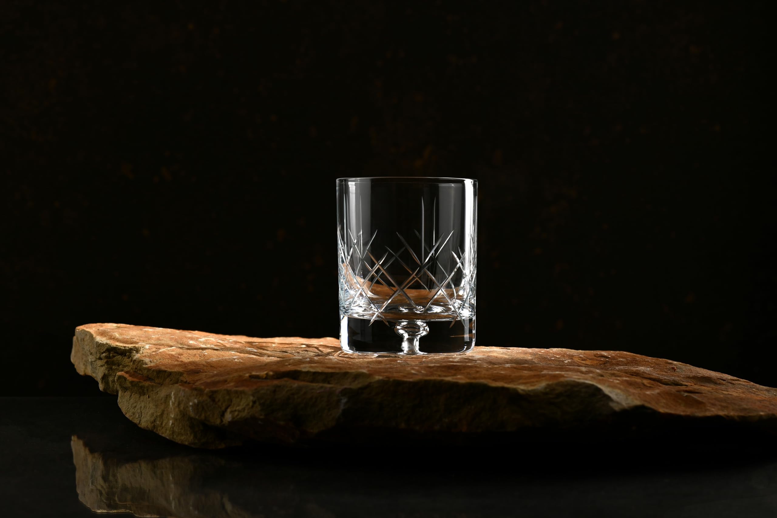 Krosno – Verres à Whisky, Bourbon et Scotch 250 ml, Lot de 4 – Collection Saga – Verre en Cristal, Taillés – Faits à la Main – Idéal comme Cadeau