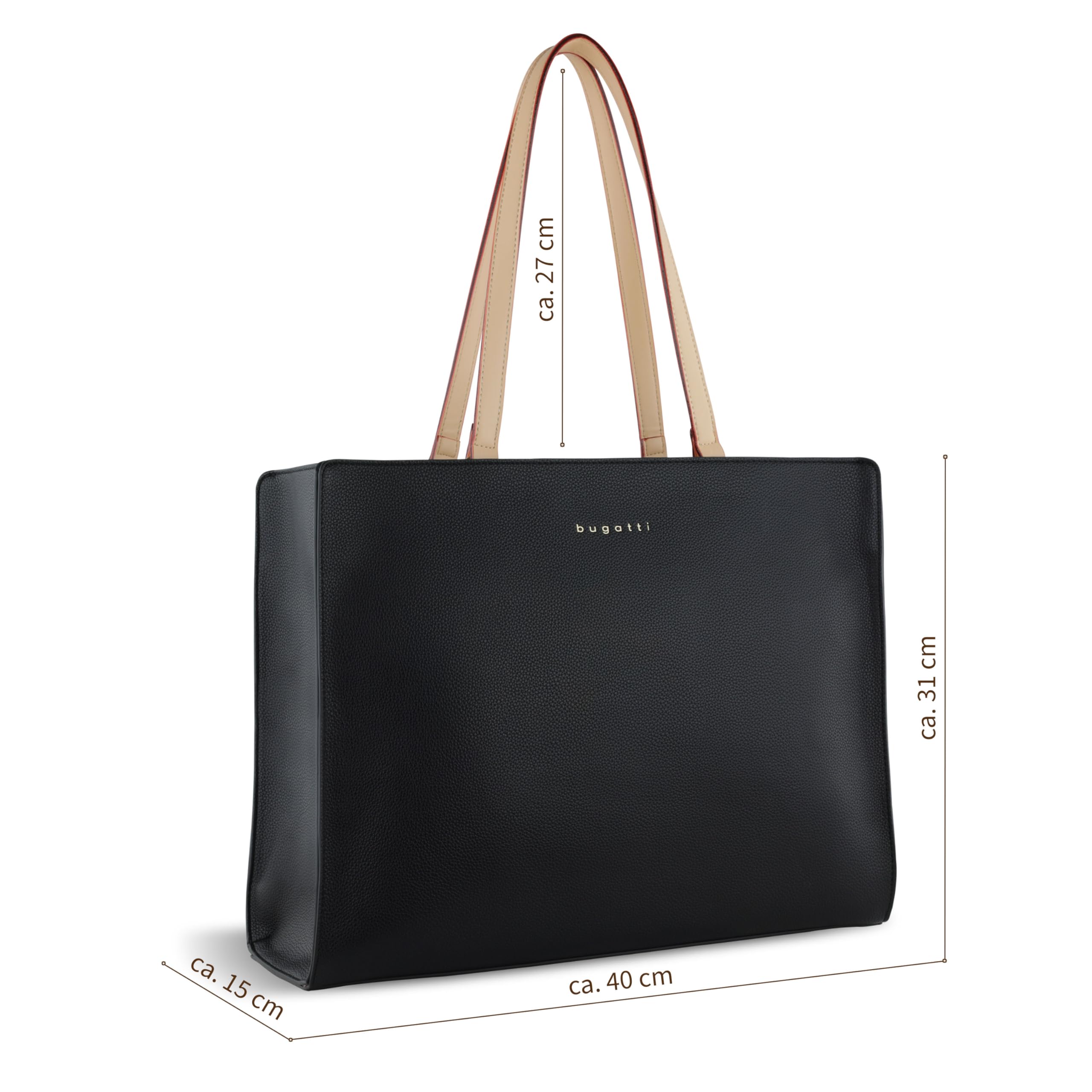 bugatti Ella Business System Bag - elegante Aktentasche mit 13-Zoll-Laptopfach in Schwarz