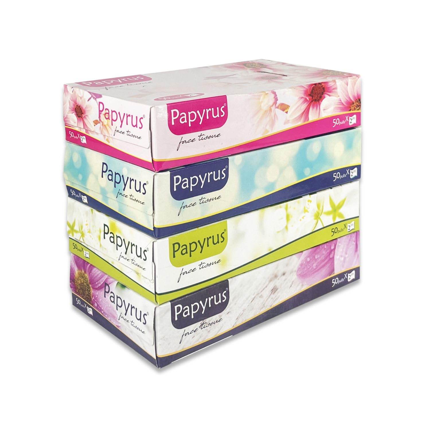 PAPYRUS Facial Tissue Papers | Face Tissue Box | 50 Pulls | Car Tissue | Tissue Paper | Napkin Box Soft | (50x2Ply-100 Sheets) (Pack of 4,400 Sheets)-image-3
