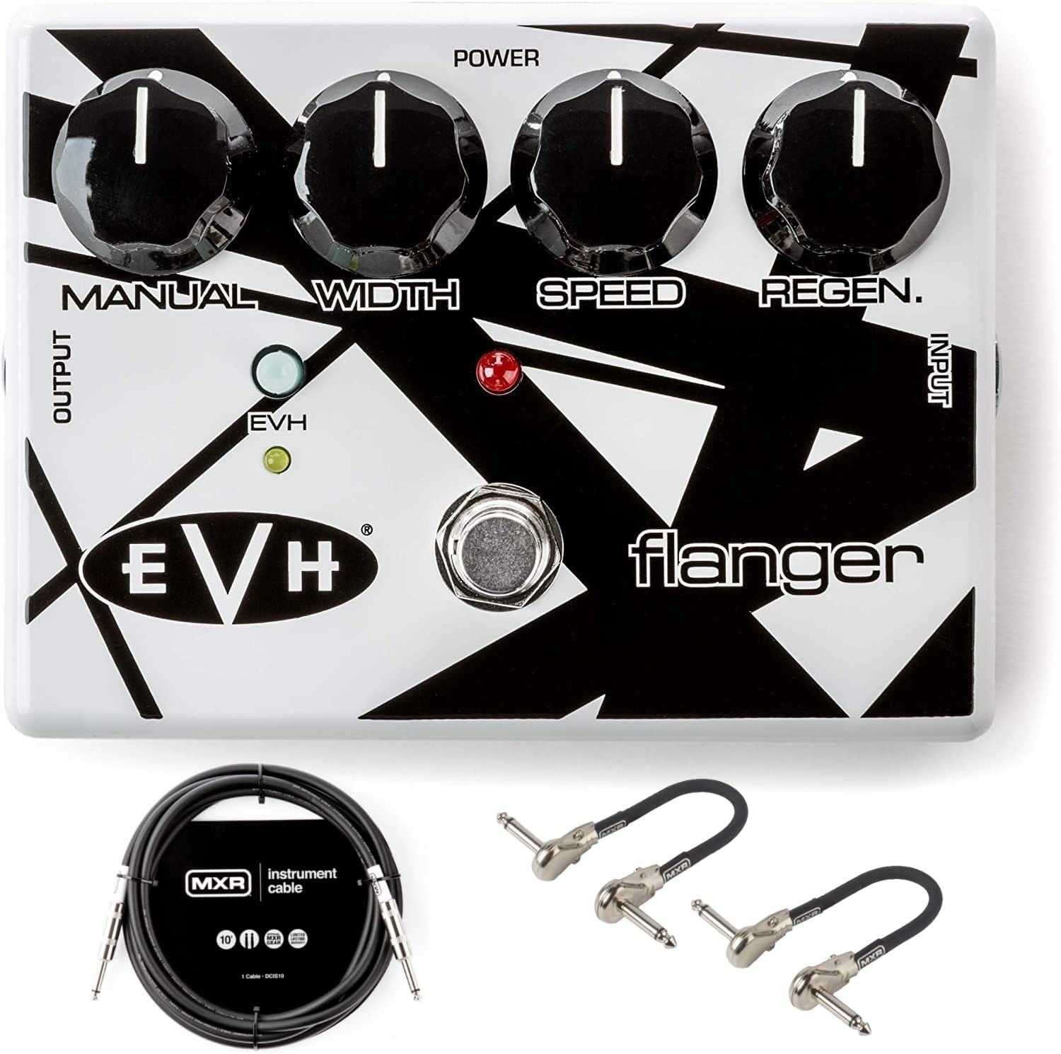 MXR EVH117 Flanger Guitar Effects Pedal Bundle with MXR Instrument Cable and 2 MXR Premium Patch Cables