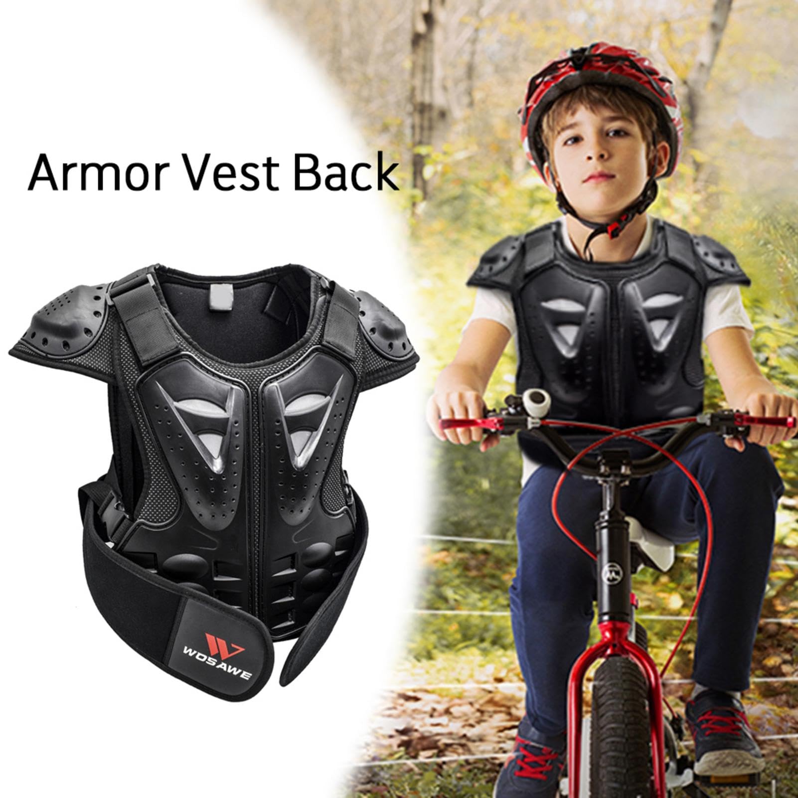Gilet De Protection pour Enfant, Gilet D'armure Enfant, Gilet Pare-balles Enfant, Protection Moto Enfant, Protection Dorsale pour Vélo, Ski, Équitation, Planche À roulettes S/M/L