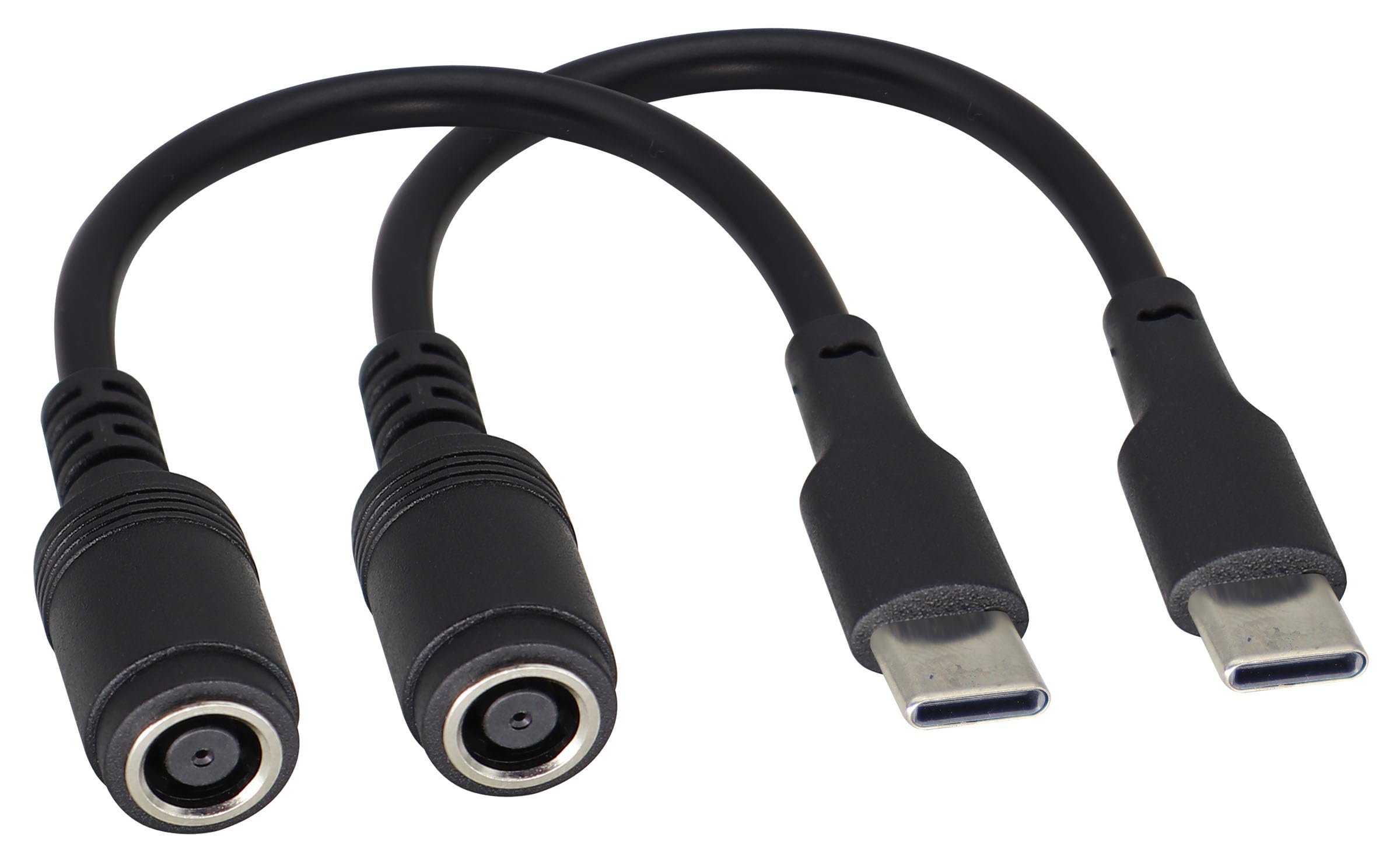 USB Type C Male External to DC 7.4mmx5.0mm Female internal Connector Quick 5A charging power supply suitable for mobile Phones,Tablets,laptops Power Sockets(17cm/6.7inch-2Pack)