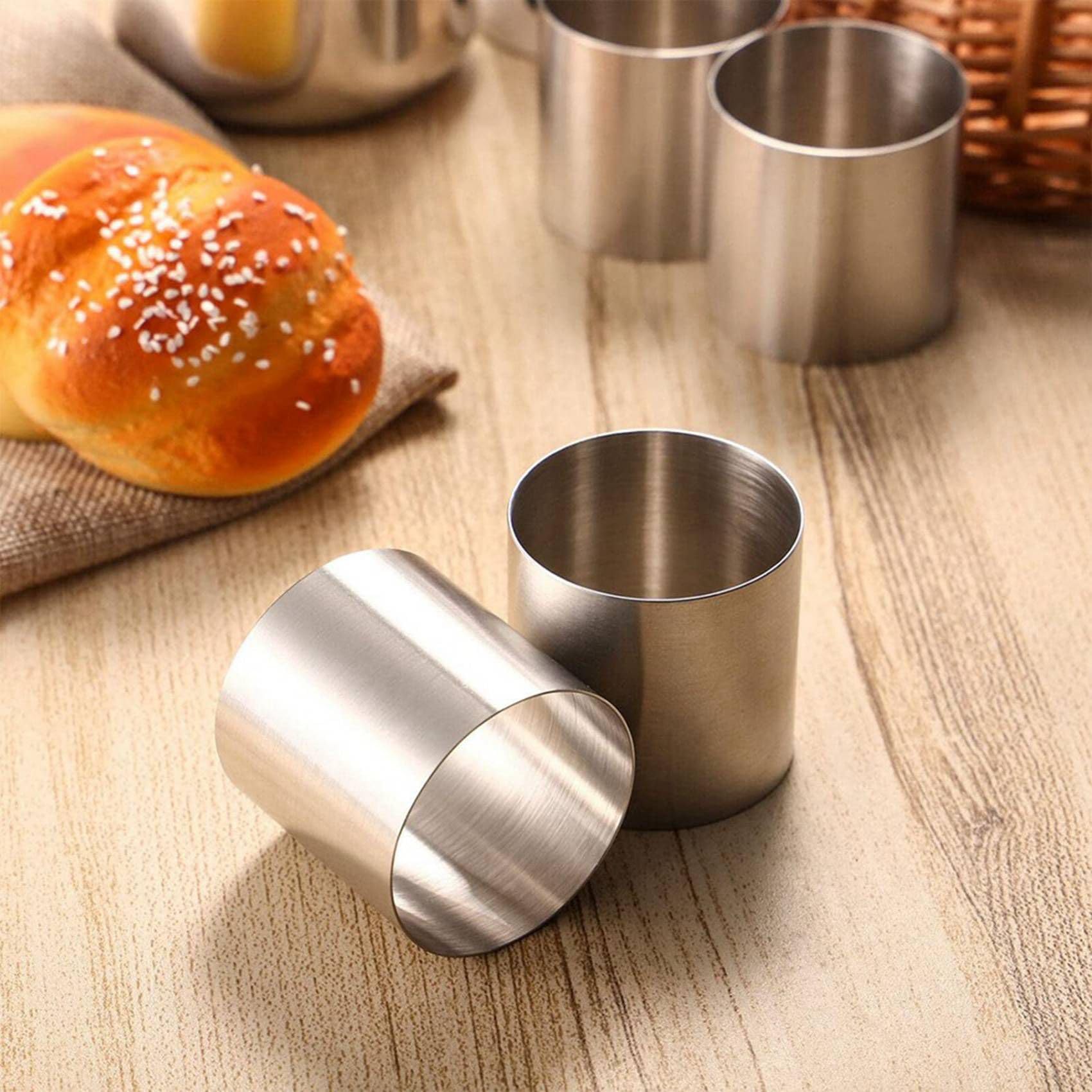 Molde Redondo para Anillo de Pastel, Anillos para Hornear de Acero Inoxidable, 32 Piezas, Molde para Mousse de Postre, Mini Anillo de PasteleríA, Juego de Moldeo de Alimentos