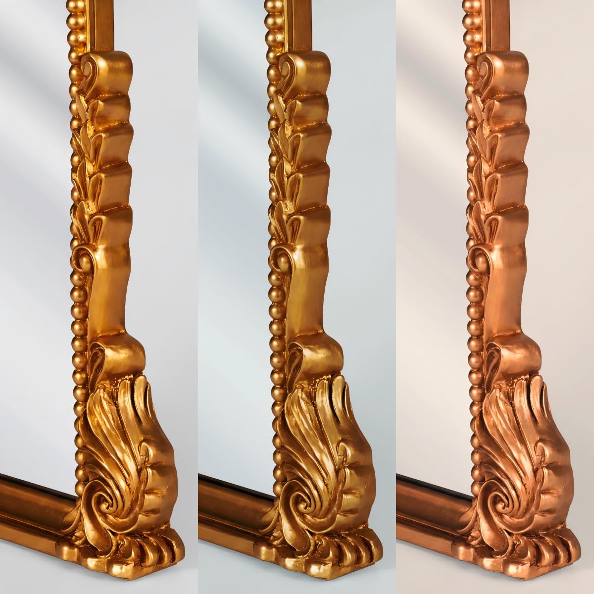 SHYFOY Ornamentado Oro Barroco Antiguo Espejo de Pared, Espejos Decorativos para Baño Entrada Polvorín, Tradicional Elegante Espejo Antiguo, 80 X 60 cm