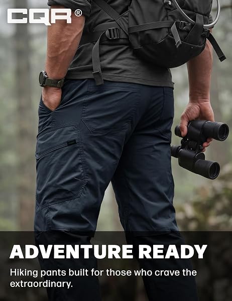 CQR Men's Quick Dry Tactical Pants, Water Resistant Outdoor Pants, Lightweight Stretch Cargo Work Hiking Pants - 5