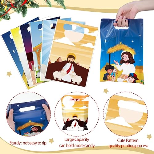 Miniatura 5 de Sinmoe 200 bolsas de plástico con estampado de patas de perro, 9 x 12 pulgadas, bolsa de mercancía con asas, bolsas de regalo de plástico